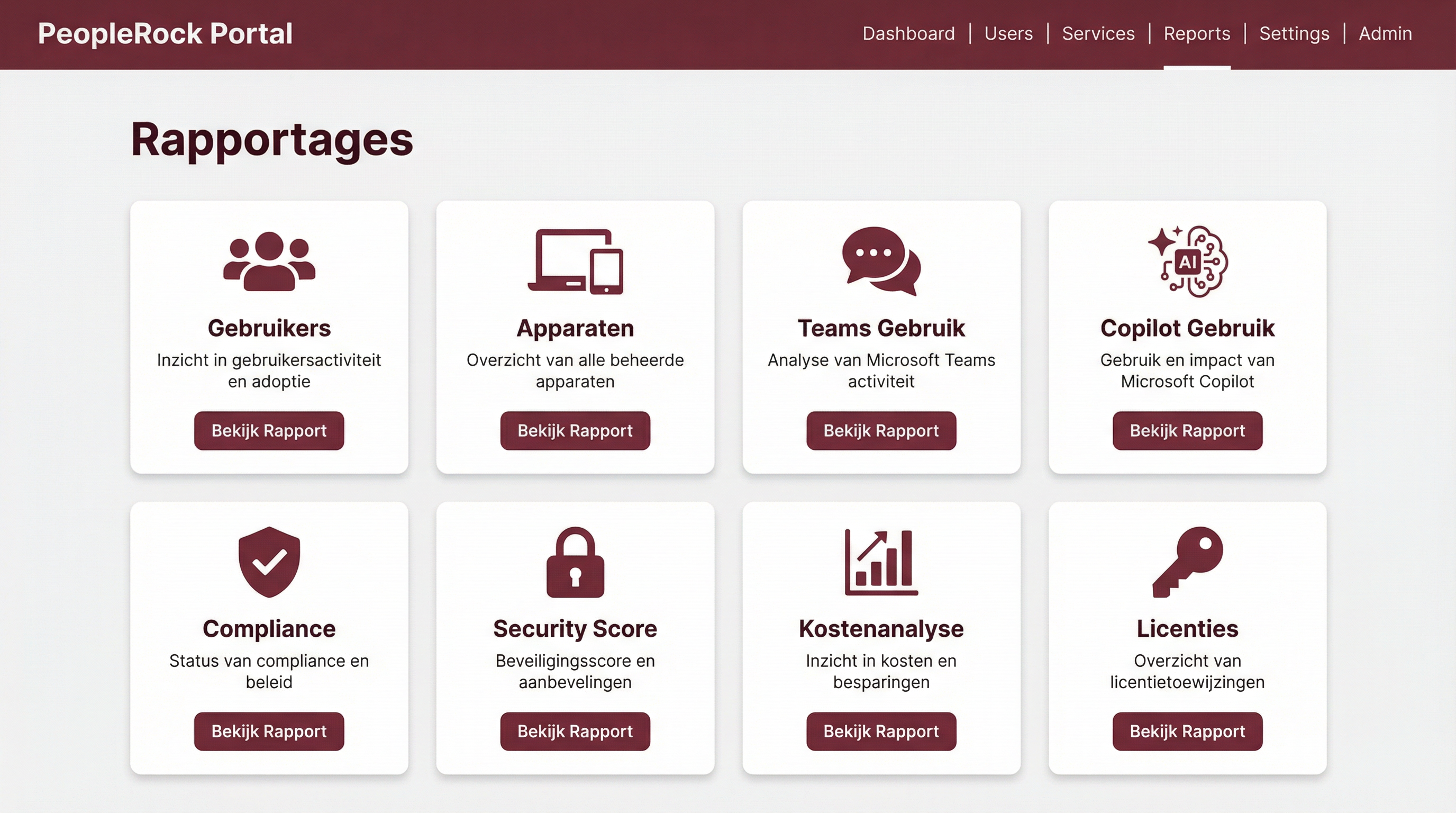 PeopleRock Portal - Uitgebreide Rapportages